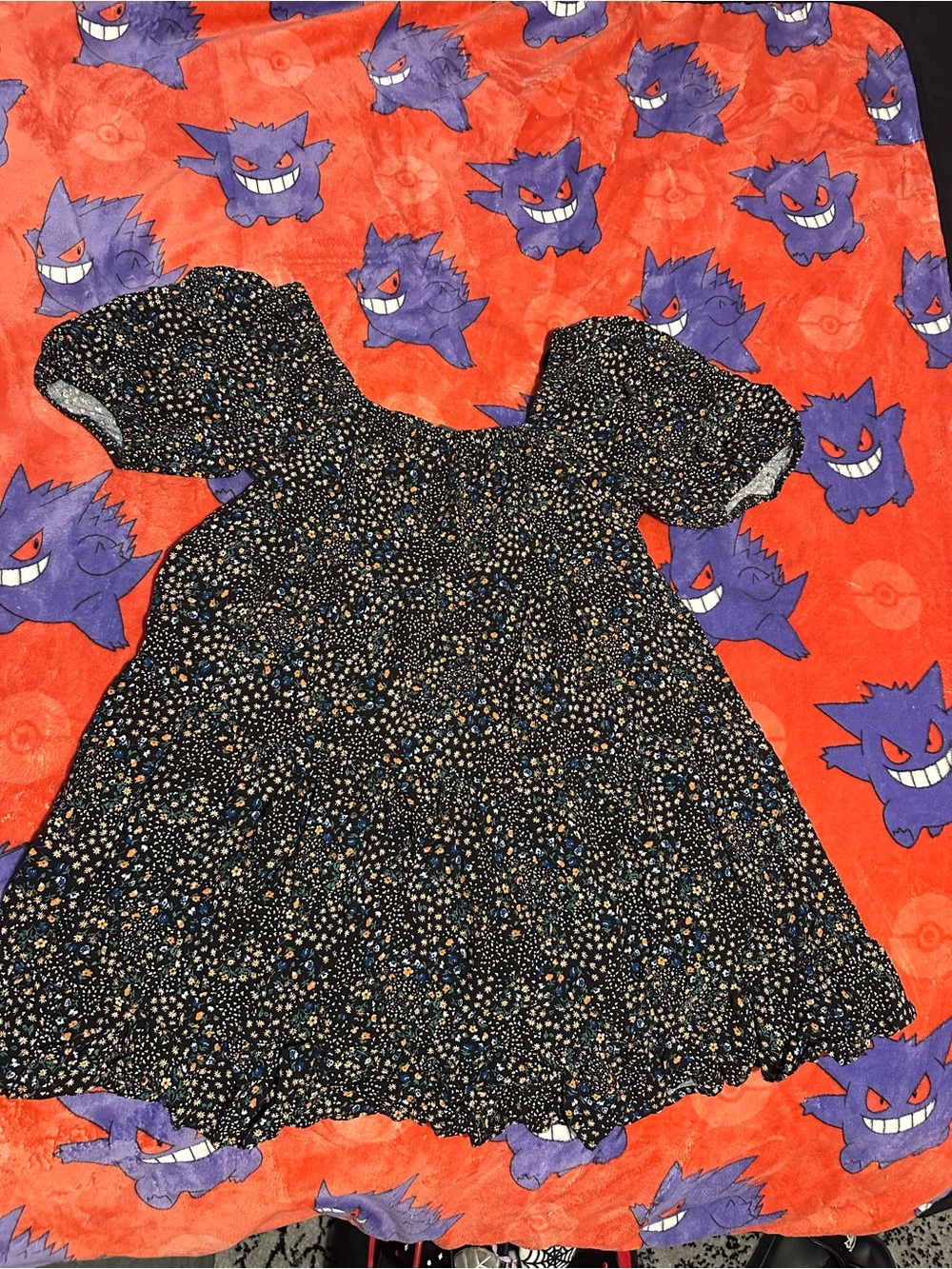 wild fable Black Floral Smocked Waist Mini Dress